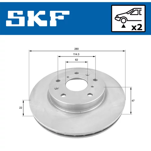 Brzdový kotúč SKF VKBD 80100 V2 - obr. 1