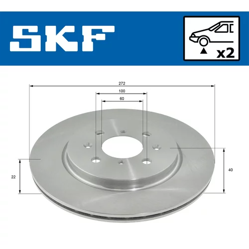 Brzdový kotúč SKF VKBD 80185 V2 - obr. 1