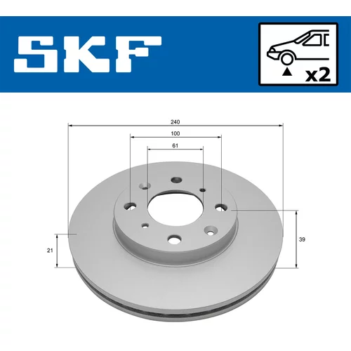 Brzdový kotúč SKF VKBD 80843 V2 - obr. 1