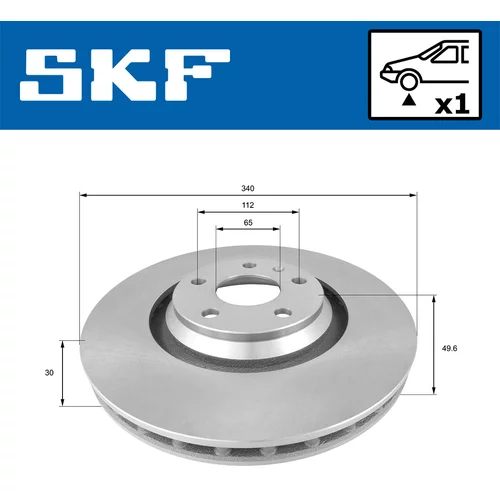 Brzdový kotúč SKF VKBD 80923 V1 - obr. 1