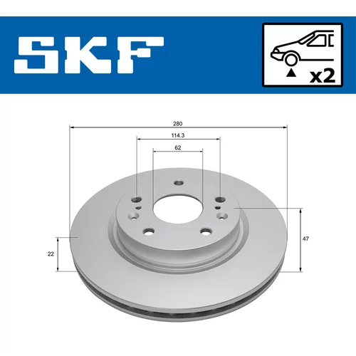 Brzdový kotúč SKF VKBD 81141 V2 - obr. 1