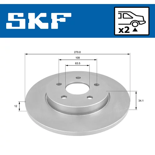 Brzdový kotúč SKF VKBD 90026 S2 - obr. 1