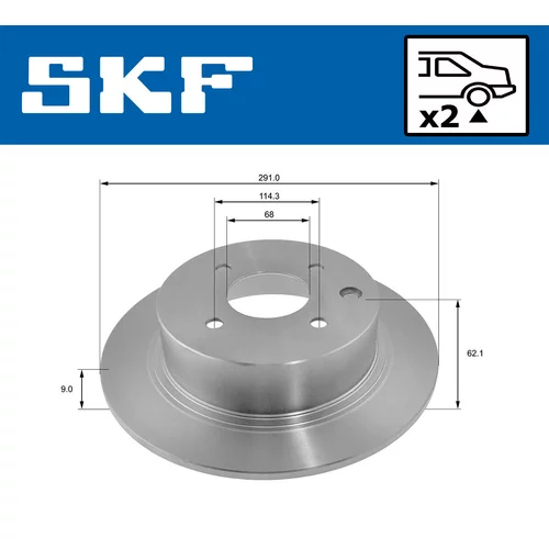 Brzdový kotúč SKF VKBD 91014 S2 - obr. 1