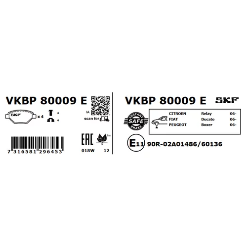 Sada brzdových platničiek kotúčovej brzdy SKF VKBP 80009 E - obr. 5