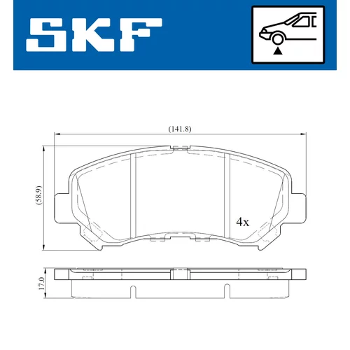 Sada brzdových platničiek kotúčovej brzdy SKF VKBP 80069 - obr. 1