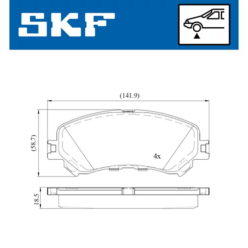 Sada brzdových platničiek kotúčovej brzdy SKF VKBP 80076 - obr. 1