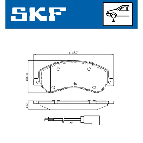 Sada brzdových platničiek kotúčovej brzdy SKF VKBP 80091 E - obr. 1