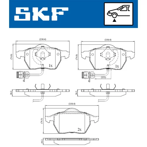 Sada brzdových platničiek kotúčovej brzdy SKF VKBP 80113 E - obr. 1