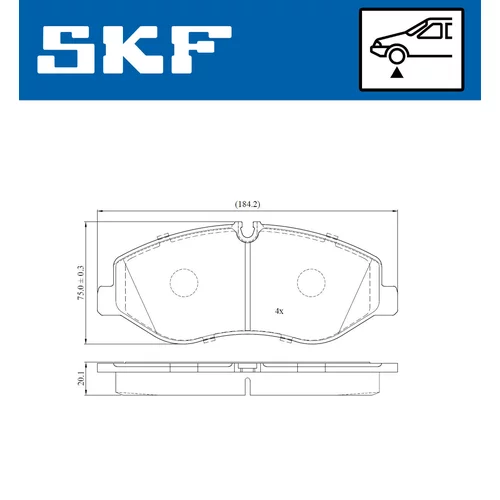 Sada brzdových platničiek kotúčovej brzdy SKF VKBP 80213 - obr. 1