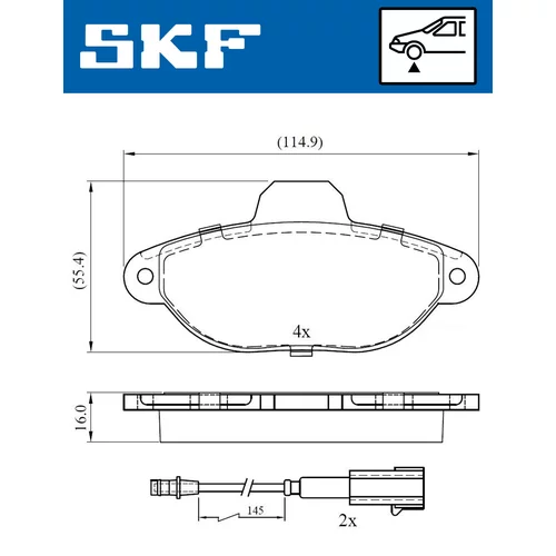 Sada brzdových platničiek kotúčovej brzdy SKF VKBP 80299 E - obr. 1