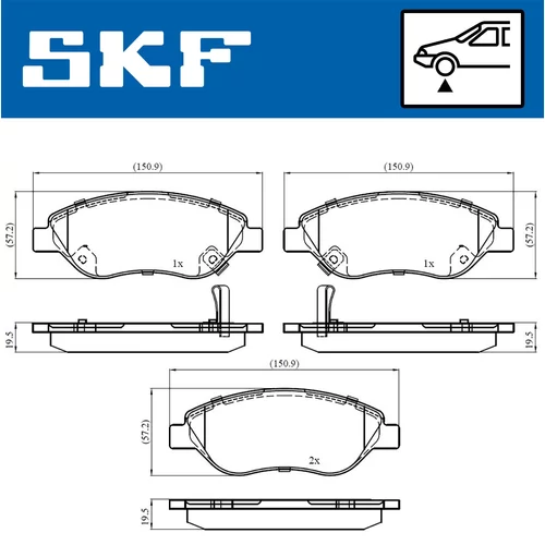 Sada brzdových platničiek kotúčovej brzdy SKF VKBP 80322 A - obr. 1