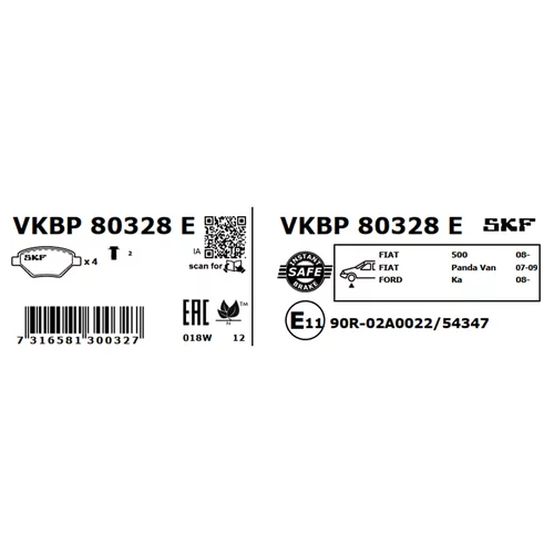 Sada brzdových platničiek kotúčovej brzdy SKF VKBP 80328 E - obr. 7