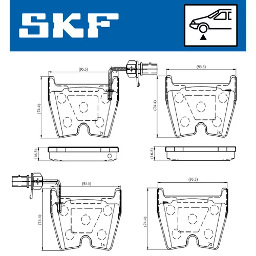 Sada brzdových platničiek kotúčovej brzdy SKF VKBP 80369 E - obr. 1