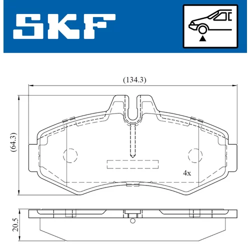 Sada brzdových platničiek kotúčovej brzdy SKF VKBP 80412 - obr. 1