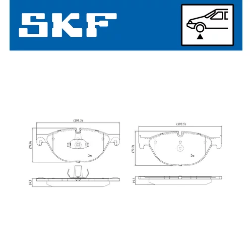 Sada brzdových platničiek kotúčovej brzdy SKF VKBP 80442 - obr. 1