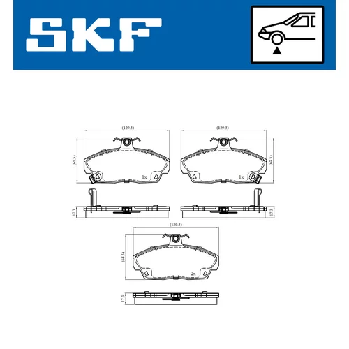 Sada brzdových platničiek kotúčovej brzdy SKF VKBP 80479 A - obr. 1