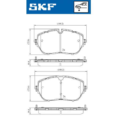 Sada brzdových platničiek kotúčovej brzdy SKF VKBP 80520 - obr. 1