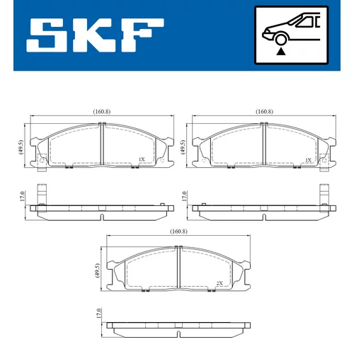 Sada brzdových platničiek kotúčovej brzdy VKBP 80905 A /SKF/ - obr. 1