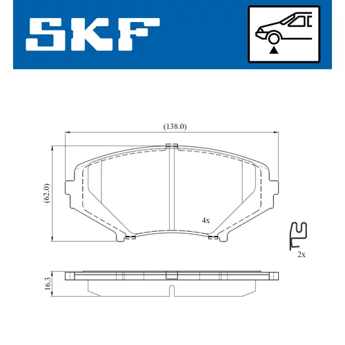 Sada brzdových platničiek kotúčovej brzdy SKF VKBP 81085 A - obr. 1