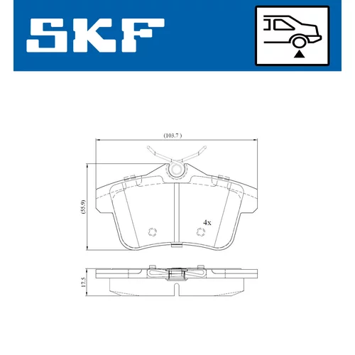 Sada brzdových platničiek kotúčovej brzdy SKF VKBP 90030 - obr. 6