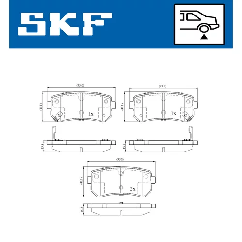 Sada brzdových platničiek kotúčovej brzdy SKF VKBP 90054 A - obr. 1