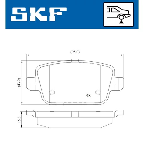 Sada brzdových platničiek kotúčovej brzdy SKF VKBP 90072 - obr. 1