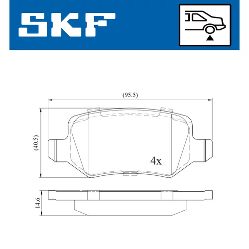 Sada brzdových platničiek kotúčovej brzdy SKF VKBP 90074 - obr. 6