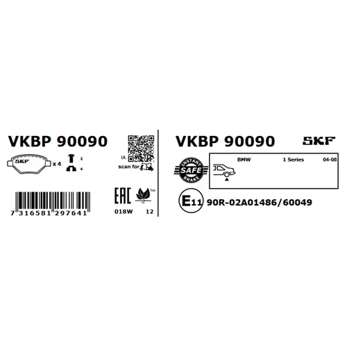 Sada brzdových platničiek kotúčovej brzdy VKBP 90090 /SKF/ - obr. 5