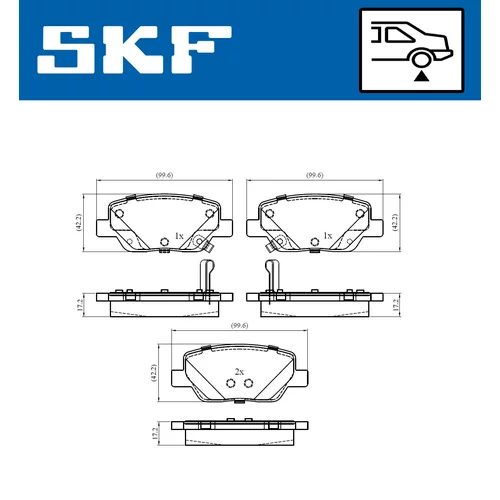 Sada brzdových platničiek kotúčovej brzdy SKF VKBP 90303 A - obr. 1