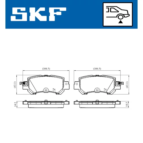 Sada brzdových platničiek kotúčovej brzdy VKBP 90418 A /SKF/ - obr. 1