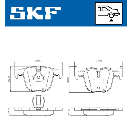 Sada brzdových platničiek kotúčovej brzdy SKF VKBP 90508 - obr. 1