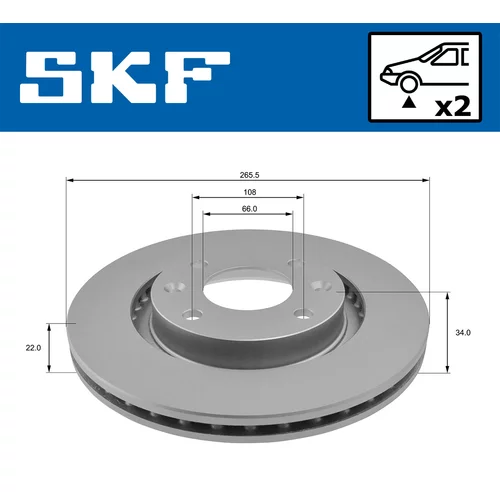 Brzdový kotúč SKF VKBD 80001 V2 - obr. 1