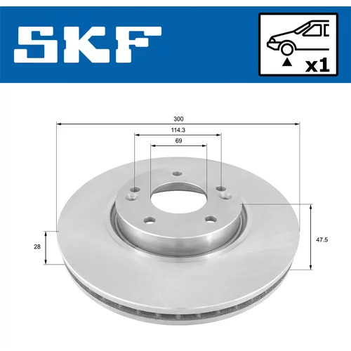 Brzdový kotúč SKF VKBD 80019 V1 - obr. 1