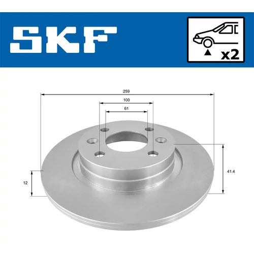 Brzdový kotúč VKBD 80025 S2 /SKF/ - obr. 1