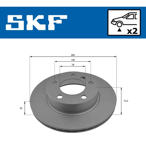 Brzdový kotúč SKF VKBD 80089 V2 - obr. 1