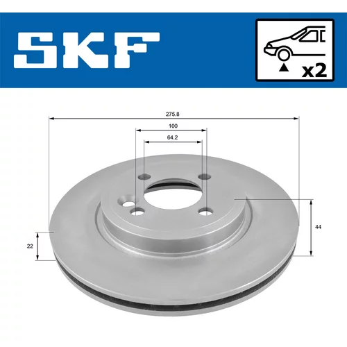 Brzdový kotúč SKF VKBD 80130 V2 - obr. 1