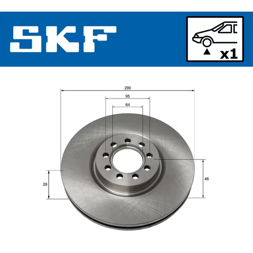 Brzdový kotúč SKF VKBD 80159 V1 - obr. 1