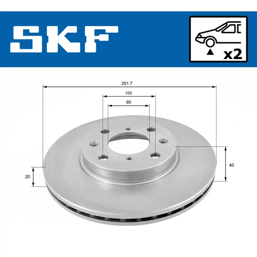 Brzdový kotúč SKF VKBD 80167 V2 - obr. 1