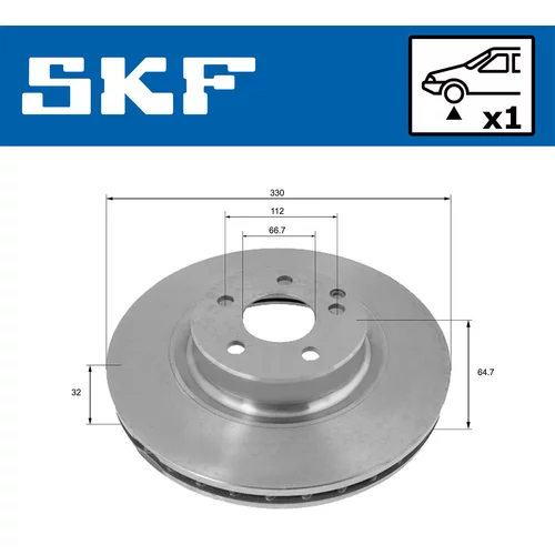 Brzdový kotúč SKF VKBD 80205 V1 - obr. 1