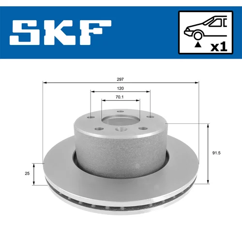 Brzdový kotúč SKF VKBD 80646 V1 - obr. 1