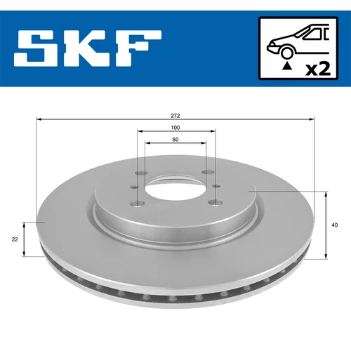 Brzdový kotúč SKF VKBD 80748 V2 - obr. 1