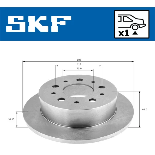 Brzdový kotúč SKF VKBD 90131 S1 - obr. 1