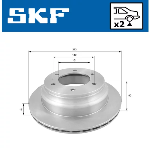 Brzdový kotúč SKF VKBD 90850 V2 - obr. 1