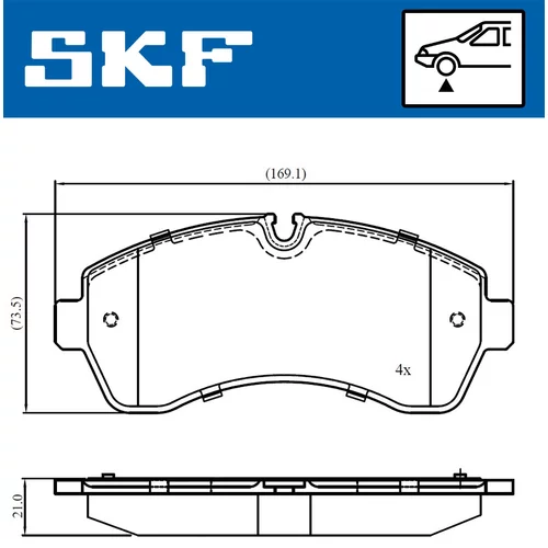 Sada brzdových platničiek kotúčovej brzdy SKF VKBP 80115 - obr. 6