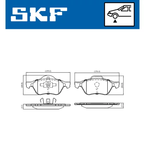 Sada brzdových platničiek kotúčovej brzdy VKBP 80127 /SKF/ - obr. 1