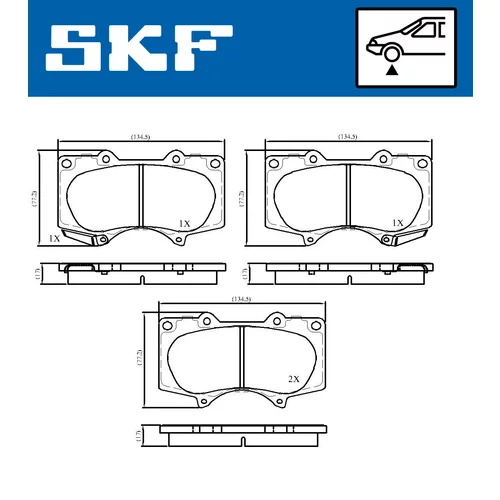 Sada brzdových platničiek kotúčovej brzdy SKF VKBP 80135 A - obr. 1