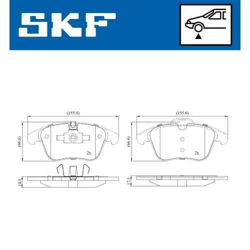 Sada brzdových platničiek kotúčovej brzdy SKF VKBP 80155 E - obr. 5