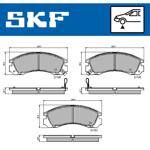 Sada brzdových platničiek kotúčovej brzdy SKF VKBP 80230 A - obr. 6