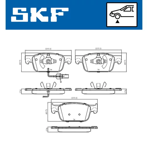 Sada brzdových platničiek kotúčovej brzdy SKF VKBP 80250 E - obr. 1