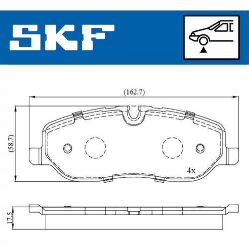 Sada brzdových platničiek kotúčovej brzdy SKF VKBP 80306 - obr. 1